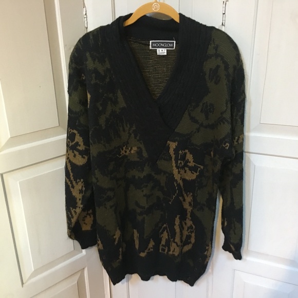 Vintage Moonglow Long V-Neck Sweater - Picture 1 of 15